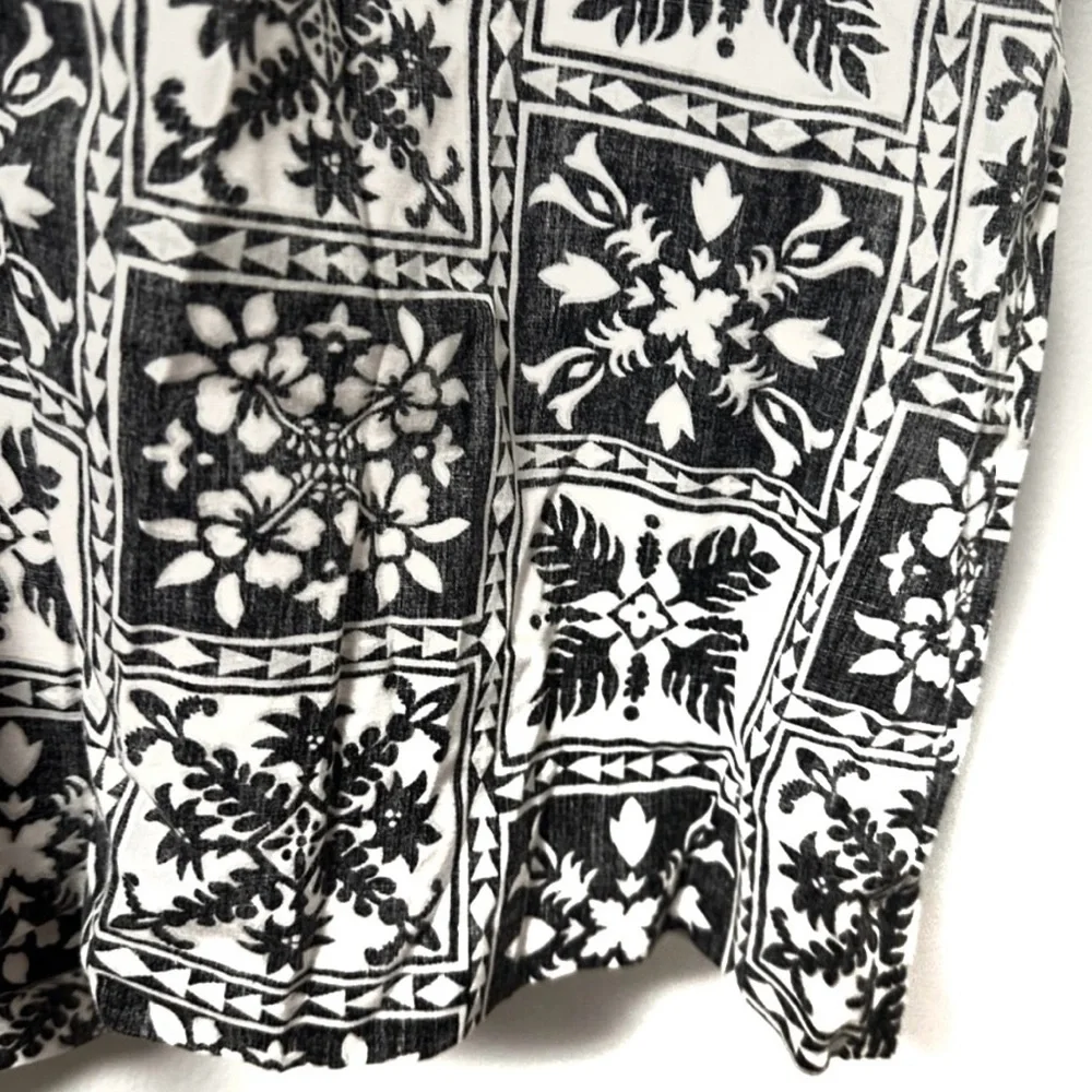 Vintage Rai Nani Black White Button Down Hawaiian Shirt Men’s Size 2XL Vacation